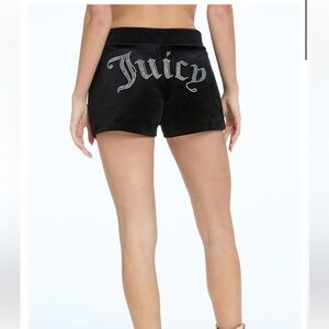 Juicy Couture BIG BLING VELOUR TRACK SHORTS